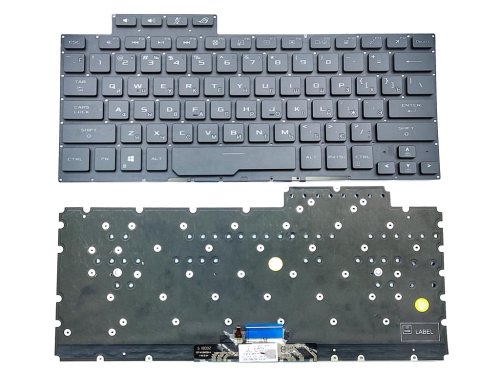 Клавіатура для ноутбука ASUS ROG Zephyrus G14 GA401, GA401U, GA401M, GA401QC, GA401QE, GA401QH, GA401QM (RU Black без рамки з підсвіткою)