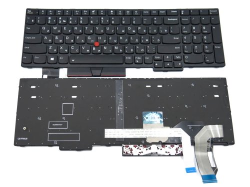Клавіатура для Lenovo ThinkPad E580, E585, E590, L580, L590, T590 (RU Black з підсвіткою)