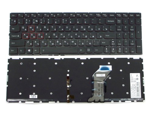 Клавіатура для LENOVO IdeaPad Y700, Y700-15ISK, Y700-17ISK (RU Black, без рамки з підсвіткою клавіш). Оригінал