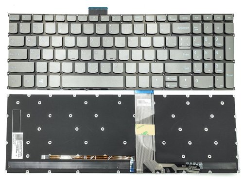 Клавіатура для Lenovo IdeaPad 5-15ALC05, 5-15ARE05, 5-15IIL05, 5-15ITL05 (RU Gray з підсвіткою)