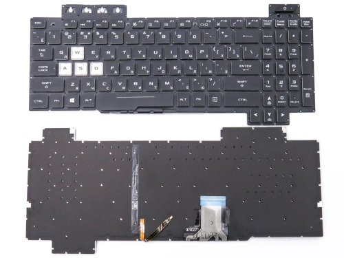 Клавіатура для ноутбука ASUS FX504, FX504GD, FX504G, FX504GE, FX504GM, FX505, FX505D, FX80, FX80GM, GL703V, GL703VM (RU Black без рамки з підсвіткою)