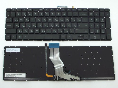 Клавіатура для HP Pavilion 15-AB, 15-AK, 15-BC, 15T-AB, 15Z-AB, 15-AU, 15-BK, 17-AB, 17-AK, 17T-AB, 17-N (RU Black без рамки з підсвічуванням)