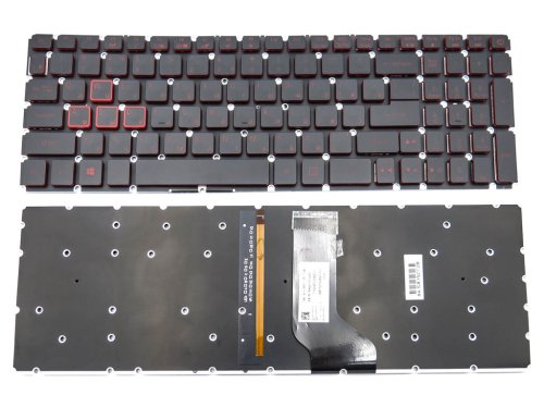 Клавіатура для ноутбуків Acer Nitro 5 (AN515-41, AN515-42, AN515-51, AN515-52, AN515-53) з червоним підсвічуванням, RU