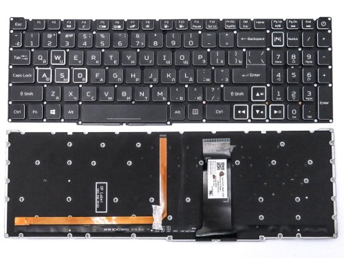 Оригінальна клавіатура для ноутбуків Acer Nitro 5 (AN515-43, AN515-54, AN515-55, AN515-45, AN517-51, AN517-52) з RGB-підсвіткою, RU