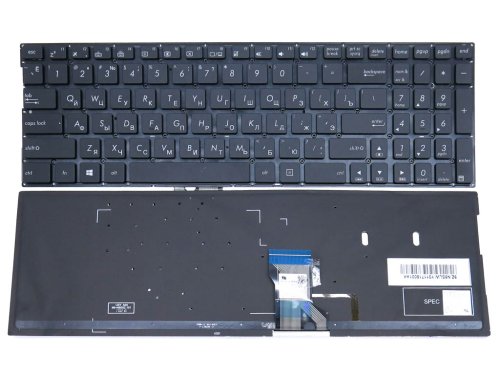 Клавіатура для ноутбука ASUS UX560UX, UX560UQ, Q502, Q503, Q504, Q504UA, Q503UA, Q553UB, Q552, Q552UB, Q501LA, Q502LA, Q524, Q524U, Q551, Q553UB, Q534UX, N592, N541LA (RU Black з підсвіткою). Оригінал