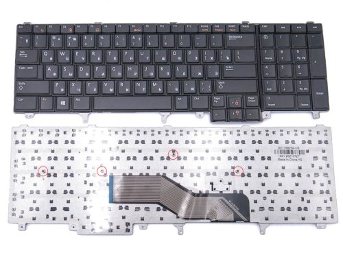 Клавіатура для DELL Latitude E6520, E5520, E5530, E6530, E6540, M4700, M6700, E5520M, Precision M4600, M6600, M6800 (RU Black без плати)