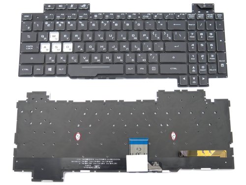 Клавіатура для ноутбука ASUS GL504, GL504GM, GL504GS, GL504GV, GL504GW, GL504V, V170162FS1 (RU Black з RGB-підсвіткою). Оригінал