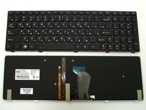 Клавіатура для LENOVO IdeaPad Y580 (RU Black, з підсвіткою клавіш) Оригінал