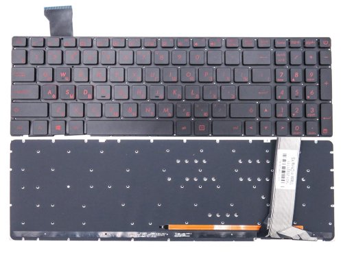 Клавіатура для ноутбука ASUS ROG GL752, GL752V, GL752VL, GL752VW, GL752VWM, GL552, GL552V, GL552J (RU Black без рамки з підсвіткою)