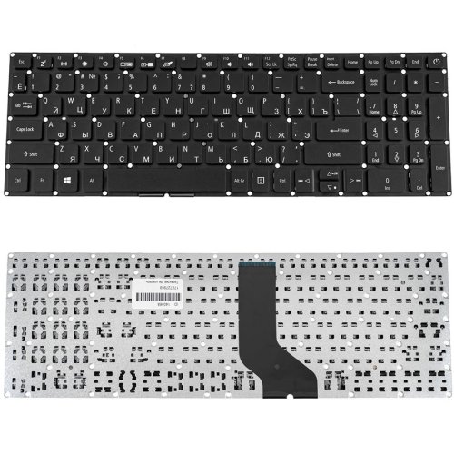 Клавіатура до ноутбуку ACER (AS: A315-53) російська розкладка, чорний колір, без фрейму