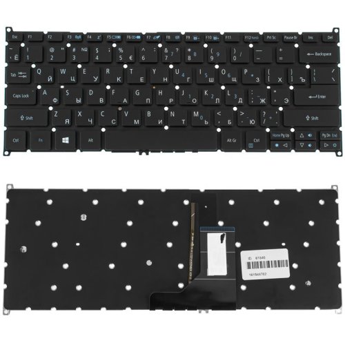 Клавіатура до ноутбуку ACER (AS: SP513-51) російська розкладка, чорний колір, без фрейму