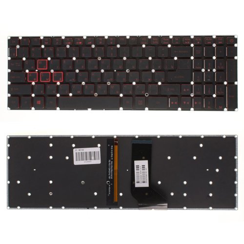Клавіатура до ноутбуку ACER (Nitro: AN515-41) російська розкладка, чорний колір, без фрейму, підсвітка клавіш