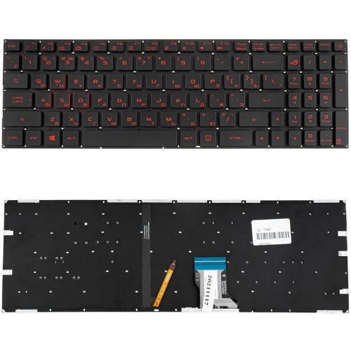 Клавіатура до ноутбуку ASUS (GL702VS) російська розкладка, чорний колір, без фрейму, підсвітка клавіш
