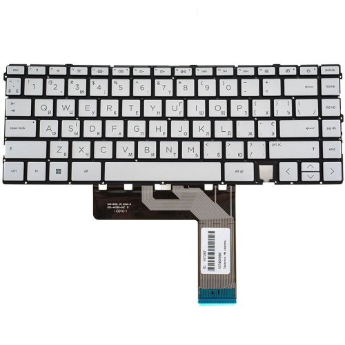 Клавіатура до ноутбуку HP (15-EP) українська розкладка, сріблястий колір, без фрейму, підсвітка клавіш (Оригінал)