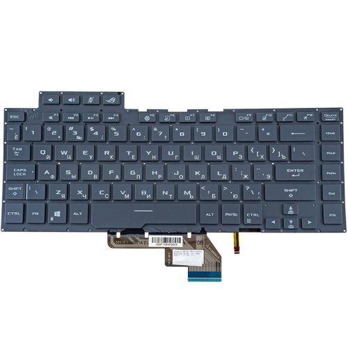 Клавіатура до ноутбуку ASUS (GU502 серій) російська розкладка, dark сірий колір, без фрейму, підсвітка клавіш (RGB)