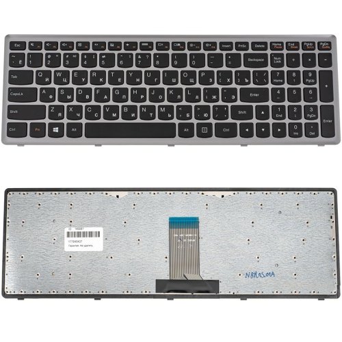 Клавіатура до ноутбуку LENOVO (IdeaPad: U510, Z710) російська розкладка, чорний колір, сріблястий колір frame (Оригінал)