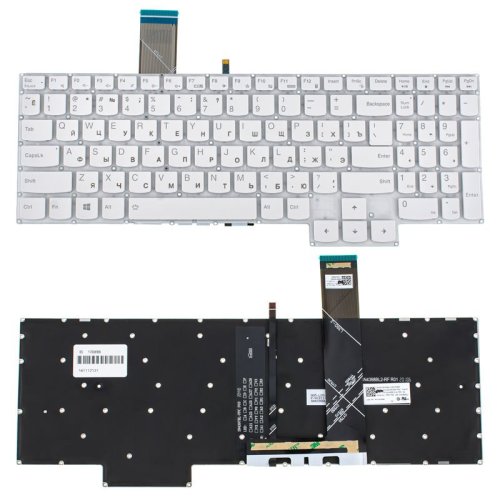Клавіатура до ноутбуку LENOVO (Legion: 5-15 серій), російська розкладка, білий колір, підсвітка клавіш, без фрейму