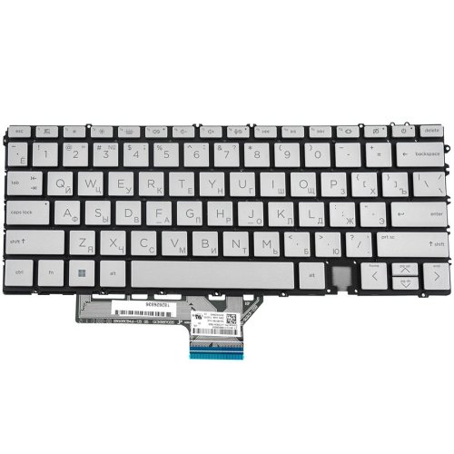 Клавіатура до ноутбуку HP (14-EF) російська розкладка, сріблястий колір, без фрейму, підсвітка клавіш