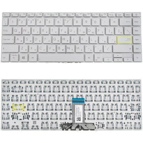 Клавіатура до ноутбуку ASUS (X421 серій) російська розкладка, сріблястий колір, без фрейму