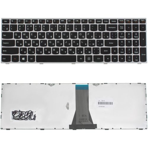 Клавіатура до ноутбуку LENOVO (G50-30, G50-45, G50-70, Z50-70, Z50-75, Flex 2-15) російська розкладка, сріблястий колір (Оригінал)