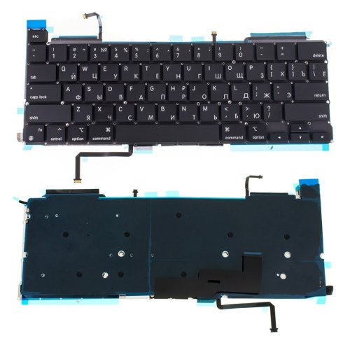 Клавіатура до ноутбуку APPLE (MacBook Pro: A2338 (2020)) російська розкладка, чорний колір, підсвітка клавіш, SMALL ENTER (Оригінал)