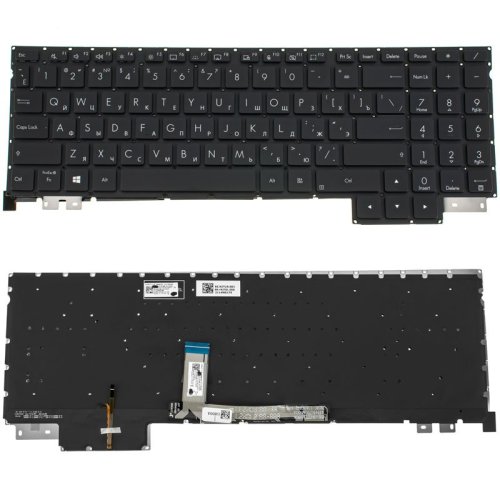 Клавіатура до ноутбуку ASUS (H5600 серій), російська розкладка, чорний колір, без фрейму, підсвітка клавіш