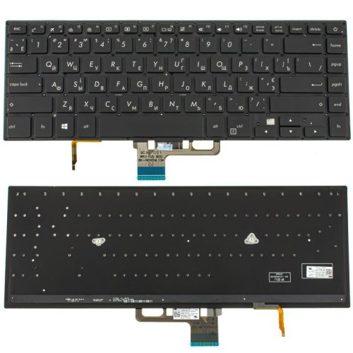 Клавіатура до ноутбуку ASUS (UX550 серій) українська розкладка, чорний колір, без фрейму, підсвітка клавіш (Оригінал)