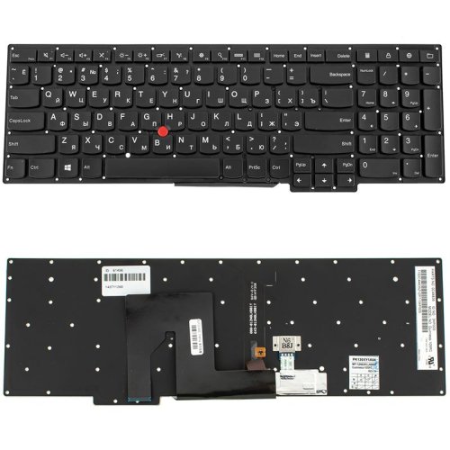 Клавіатура до ноутбуку LENOVO (ThinkPad: S531, S540) російська розкладка, чорний колір, без фрейму, підсвітка клавіш
