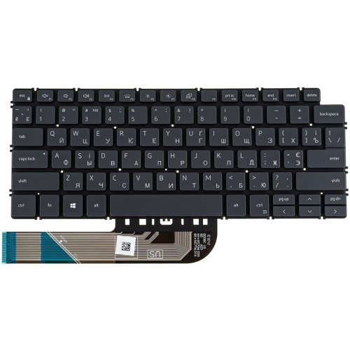 Клавіатура до ноутбуку DELL (Inspiron: 5390, 5490, 7490) українська розкладка, сірий колір, без фрейму, підсвітка клавіш (Оригінал)