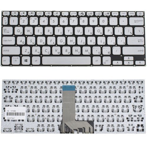 Клавіатура до ноутбуку ASUS (X409 серій) російська розкладка, сріблястий колір, без фрейму