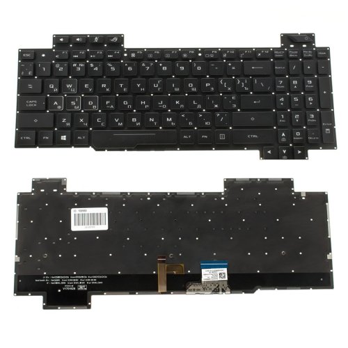 Клавіатура до ноутбуку ASUS (GL703GS, GL703GM) російська розкладка, чорний колір, без фрейму, підсвітка клавіш (Оригінал)