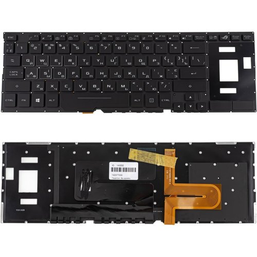 Клавіатура до ноутбуку ASUS (GX501 серій) українська розкладка, чорний колір, без фрейму, підсвітка клавіш (RGB)