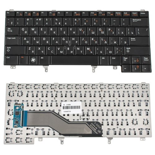 Клавіатура до ноутбуку DELL (Latitude: E5420, E6320, E6330, E6430) російська розкладка, чорний колір, без джойстика