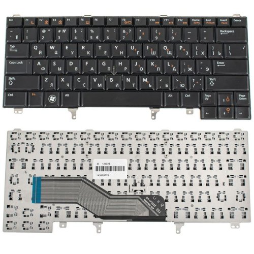 Клавіатура до ноутбуку DELL (Latitude: E5420, E6320, E6330, E6430) російська розкладка, чорний колір, без джойстика (без платки)