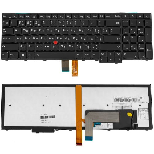 Клавіатура до ноутбуку LENOVO (ThinkPad Edge: E531, E540) російська розкладка, чорний колір, підсвітка клавіш