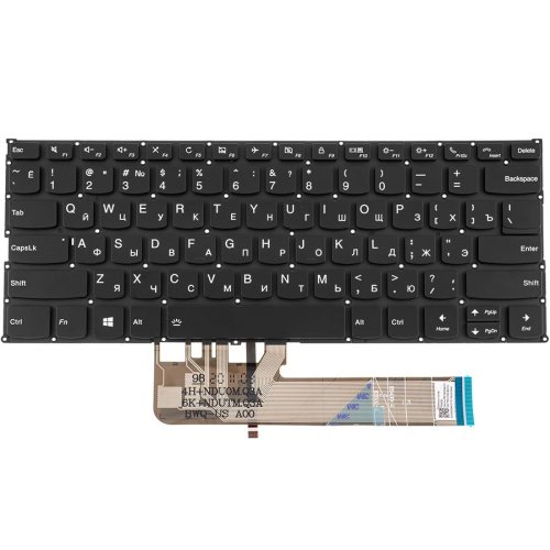 Клавіатура до ноутбуку LENOVO (Yoga 530-14ARR, 530-14IK ) російська розкладка, чорний колір, без фрейму, підсвітка клавіш