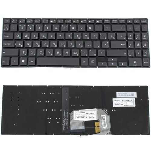 Клавіатура до ноутбуку ASUS (UX561 серій) українська розкладка, чорний колір, без фрейму, підсвітка клавіш