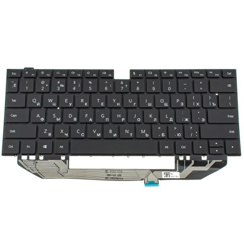 Клавіатура до ноутбуку HUAWEI (W19C, W19B) російська розкладка, чорний колір, без фрейму, підсвітка клавіш