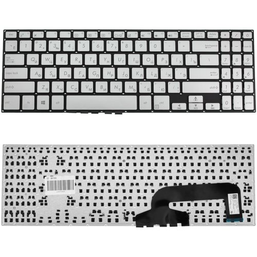 Клавіатура до ноутбуку ASUS (X507 серій) російська розкладка, сріблястий колір, без фрейму (Оригінал)