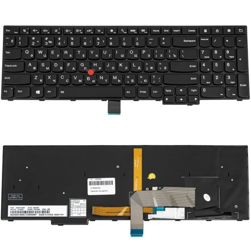 Клавіатура до ноутбуку LENOVO (ThinkPad: E550, E555) російська розкладка, чорний колір, підсвітка клавіш