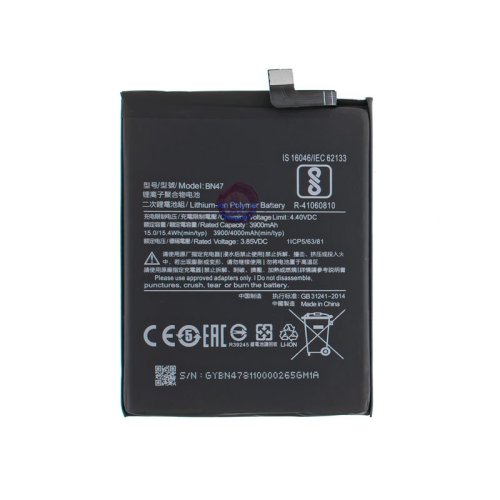 Батарея для телефонів  Xiaomi Redmi 6 Pro  Mi A2 Lite  BN47  4000mAh    оригінал