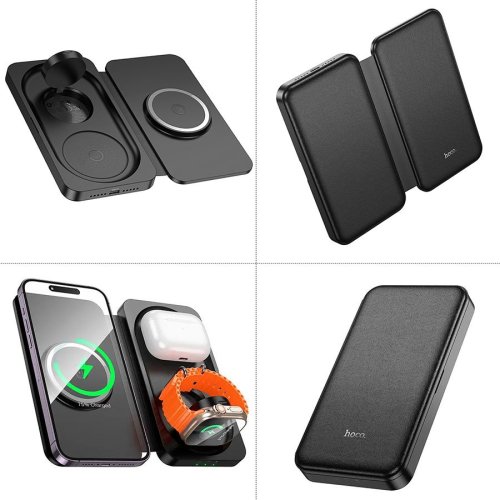 Бездротовий зарядний пристрій  HOCO CQ13  Triumph  3-in-1  чорний  6942007635509