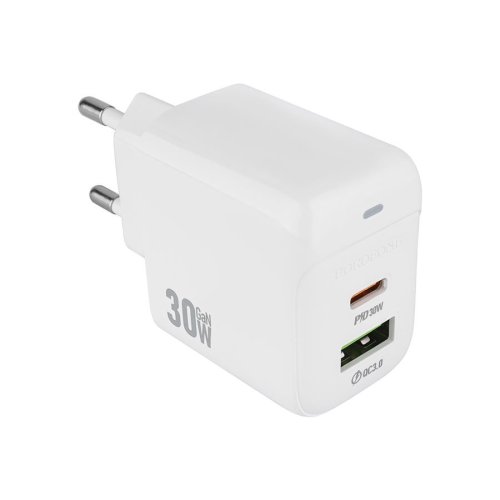 Зарядний пристрій BOROFONE BAS45A  1USB-C/1USB  PD/QC  30W  white  6941991113871