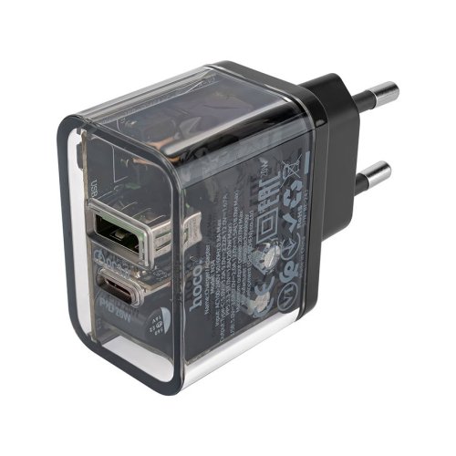 Зарядний пристрій HOCO N34 Dazzling  dual-port  PD20W+QC3.0  чорний