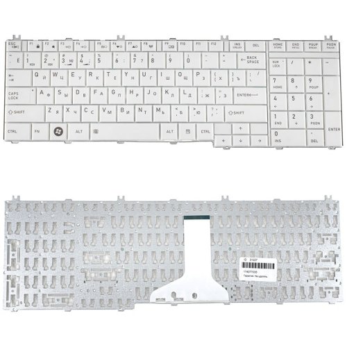 Клавіатура для ноутбука TOSHIBA C650, C655, L650, L655, C660, L670, L675 rus, white