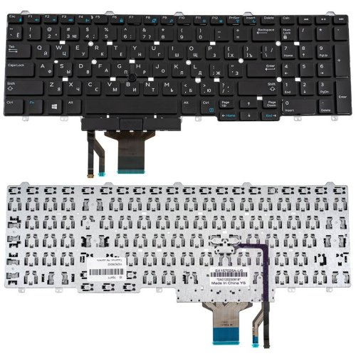 Клавіатура для ноутбука DELL Latitude: E5550, E5570 rus, чорна, без фрейма