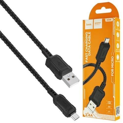Кабель HOCO X94 Leader USB to Micro 2.4A Чорний