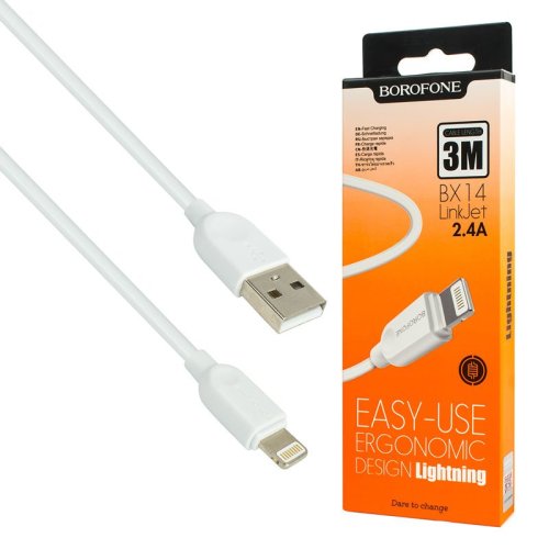 Кабель BOROFONE BX14 LinkJet Lightning devices 3m White