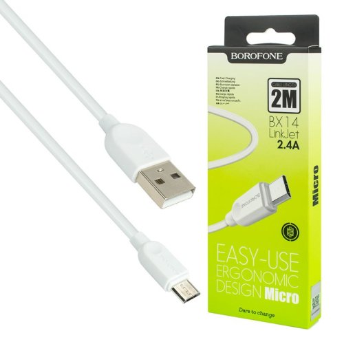 Кабель BOROFONE BX14 LinkJet Micro-USB devices 2m White