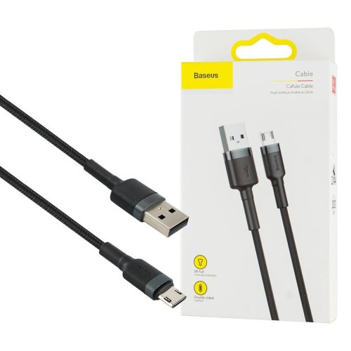 Кабель Baseus Cafule Cable USB For Micro 2.4A 1m Gray+Чорний CAMKLF-BG1